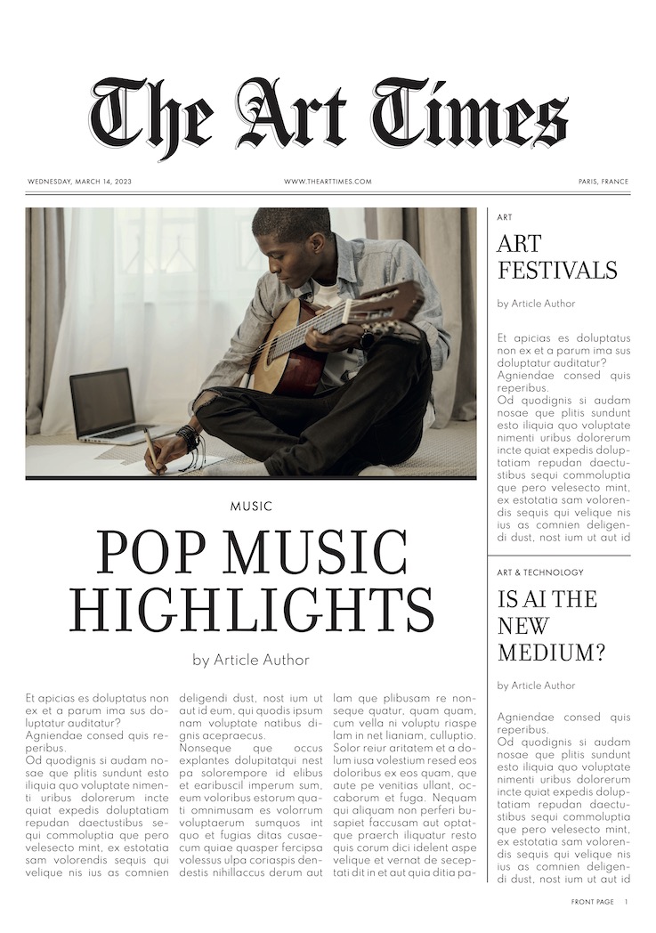 newspaper article creator