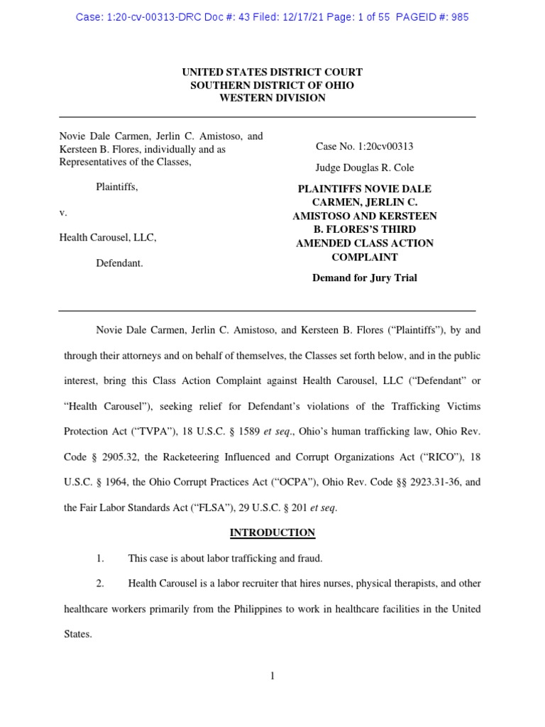 health carousel lawsuit update